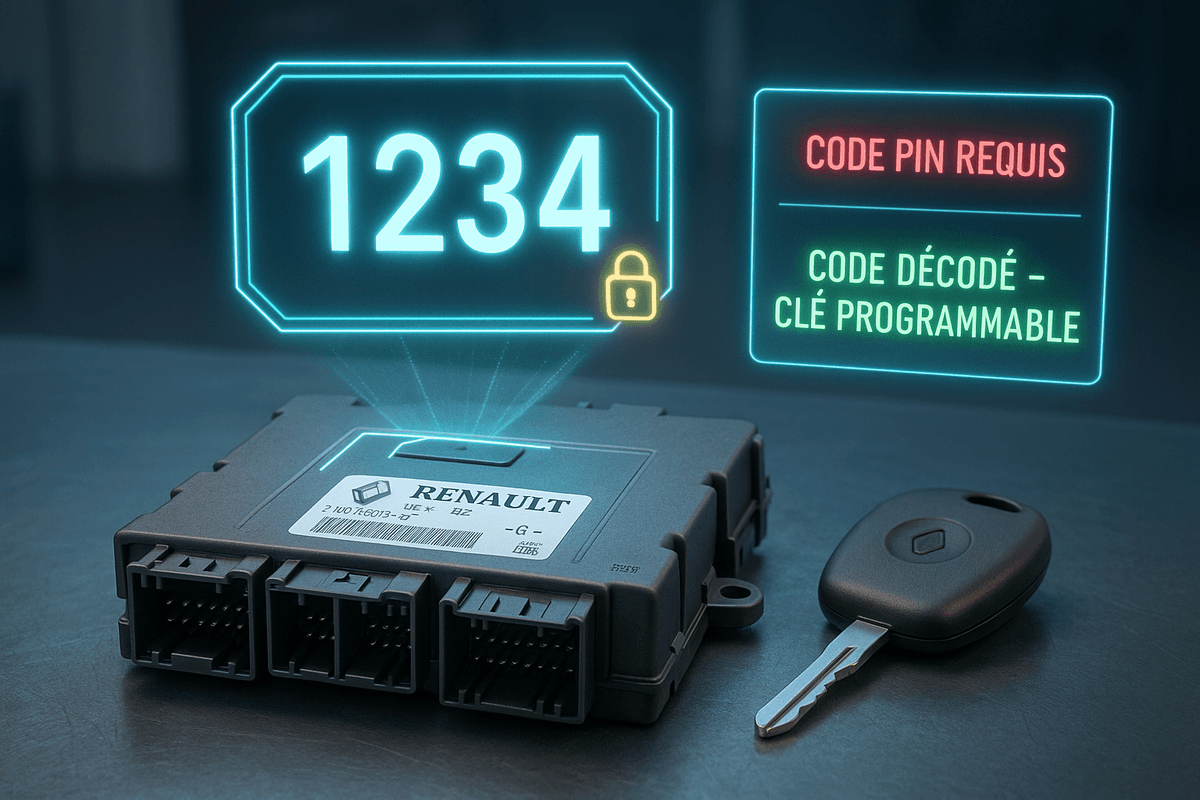 Lecture code pin Renault — UCH et immobilisateur