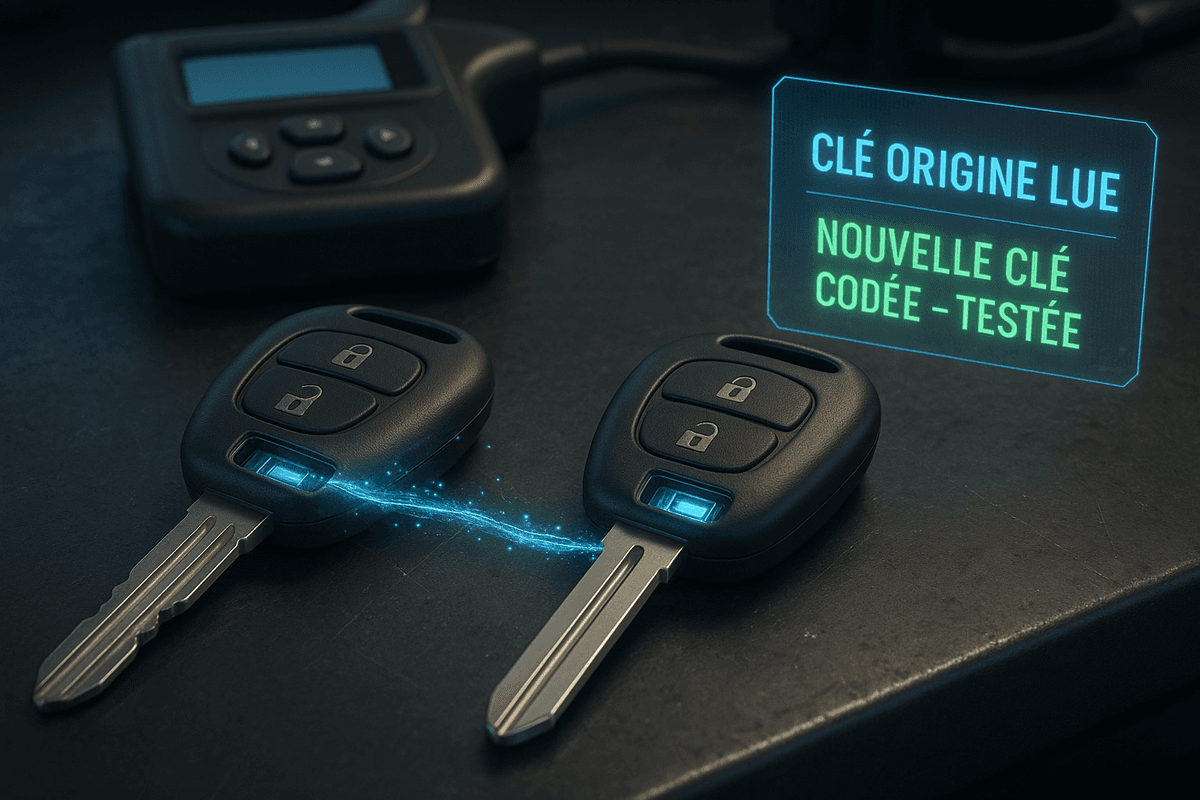 Reproduction de clé voiture — copie avec clé d'origine